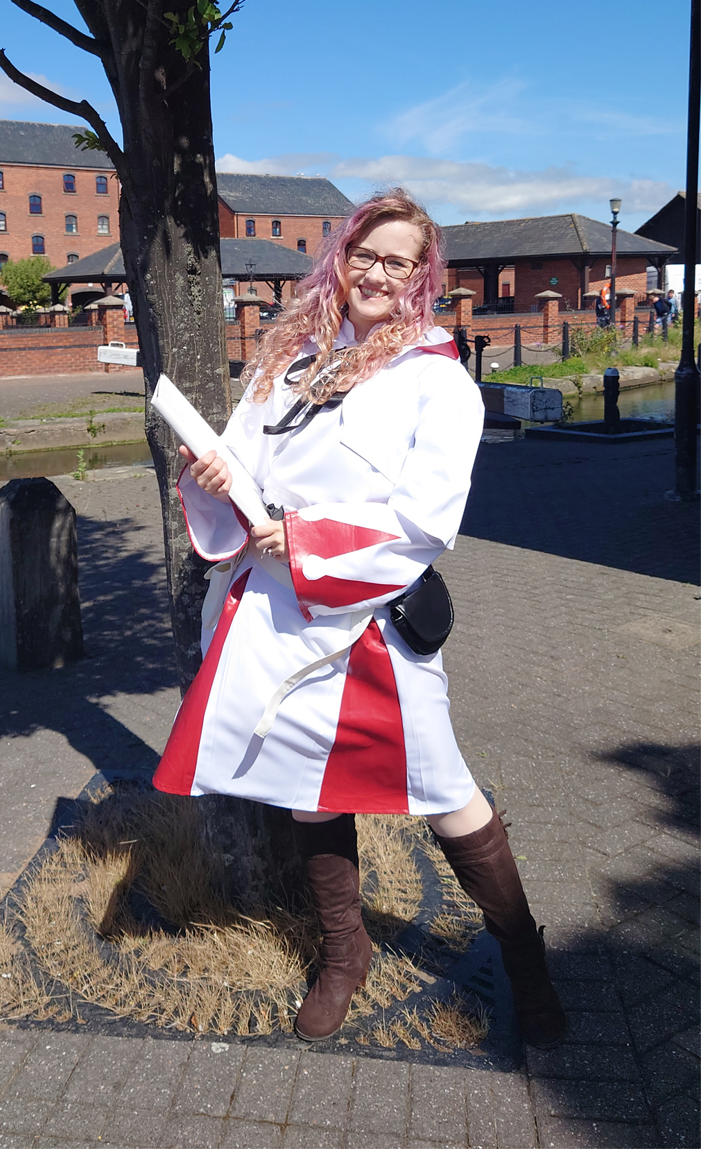 A White Mage costume I wore for a Final Fantasy themed ceremony in 2022.